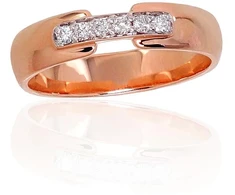 Diamond Sky Jewelry Raudono aukso 585 prabos žiedas su deimantais „Tokijas XII“