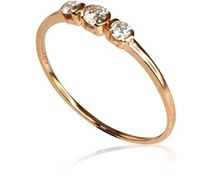 Diamond Sky Jewelry Raudono aukso 585 prabos žiedas su deimantais „Auksinė Meilė VIII“