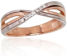 Diamond Sky Jewelry Raudono aukso 585 prabos žiedas su deimantais „X-Factor“