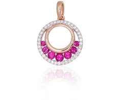 Diamond Sky Jewelry Auksinis pakabukas su deimantais ir rubinais „Atėnė II“