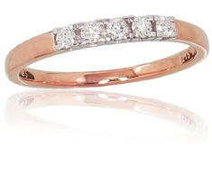 Diamond Sky Jewelry Raudono aukso 585 prabos žiedas su deimantais „Auksinė Meilė X“