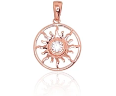 Diamond Sky Jewelry Auksinis pakabukas su cirkoniais „Auksinė Saulė XIV“