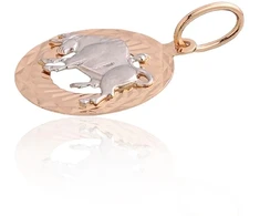 Diamond Sky Jewelry Raudono aukso 585 prabos zodiako ženklo pakabukas „Jautis V“