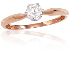 Diamond Sky Jewelry Auksinis žiedas su cirkoniais „Juno Gold XIX“