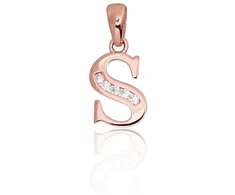 Diamond Sky Jewelry Auksinis raidės pakabukas su cirkoniais „S III“