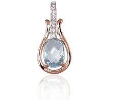 Diamond Sky Jewelry Auksinis pakabukas su deimantais ir topazais „Grakštumas II“
