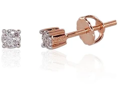Diamond Sky Jewelry Auksiniai auskarai su deimantais „Klasika“