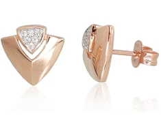 Diamond Sky Jewelry Raudono aukso 585 prabos auskarai su deimantais „Melisandra III“