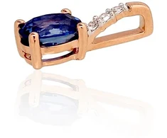 Diamond Sky Jewelry Auksinis pakabukas su deimantais ir safyrais „Grakštumas II“