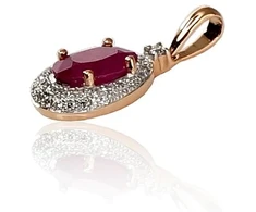 Diamond Sky Jewelry Auksinis pakabukas su deimantais ir rubinais „Saulutė II“