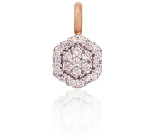 Diamond Sky Jewelry Raudono aukso 585 prabos pakabukas su deimantais „Deimantų Gėlė“