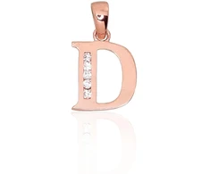 Diamond Sky Jewelry Auksinis raidės pakabukas su cirkoniais „D III“
