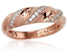 Diamond Sky Jewelry Raudono aukso 585 prabos žiedas su deimantais „Aveyron III“