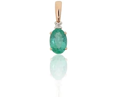 Diamond Sky Jewelry Auksinis pakabukas su deimantais ir smaragdais „Notika VII“