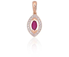 Diamond Sky Jewelry Auksinis pakabukas su deimantais ir rubinais „Aleksandrija V“