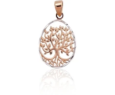 Diamond Sky Jewelry Raudono aukso 585 prabos pakabukas „Gyvybės medis XXIII“