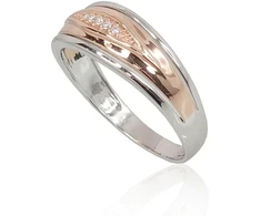 Diamond Sky Jewelry Raudono aukso 585 prabos žiedas su deimantais „Compliance“