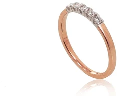 Diamond Sky Jewelry Raudono aukso 585 prabos žiedas su deimantais „Auksinė Meilė X“