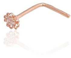 Diamond Sky Jewelry Auksinis nosies auskaras su cirkoniais „Auksinė Gėlė VII“