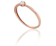 Diamond Sky Jewelry Raudono aukso 585 prabos žiedas su deimantais „Solitaras II“