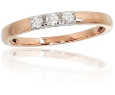 Diamond Sky Jewelry Raudono aukso 585 prabos žiedas su deimantais „Tokijas L“