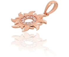 Diamond Sky Jewelry Raudono aukso 585 prabos pakabukas su cirkoniais „Auksinė Saulė XXIII“