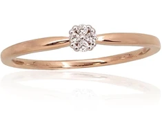 Diamond Sky Jewelry Raudono aukso 585 prabos žiedas su deimantais „Deimantų Gėlė IX“