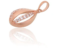 Diamond Sky Jewelry Raudono aukso 585 prabos pakabukas su cirkoniais „Princesės Ašara IV“