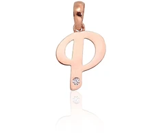 Diamond Sky Jewelry Auksinis raidės pakabukas su cirkoniais „P IV“