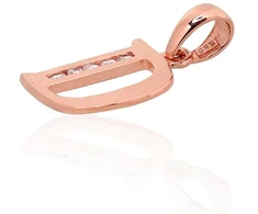 Diamond Sky Jewelry Auksinis raidės pakabukas su cirkoniais „D III“