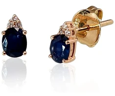 Diamond Sky Jewelry Auksiniai auskarai su deimantais ir safyrais „Notika“