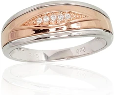 Diamond Sky Jewelry Raudono aukso 585 prabos žiedas su deimantais „Compliance“