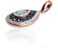 Diamond Sky Jewelry Auksinis pakabukas su deimantais, topazais ir safyrais „Royal“
