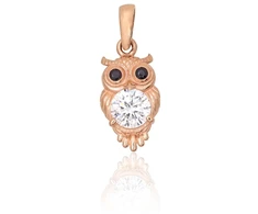 Diamond Sky Jewelry Auksinis pakabukas su cirkoniais „Owl“