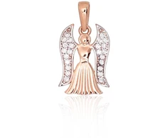 Diamond Sky Jewelry Raudono aukso 585 prabos pakabukas su cirkoniais „Angel XIV“