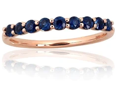 Diamond Sky Jewelry Raudono aukso 585 prabos žiedas su safyrais „Atėnė IX“