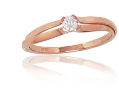 Diamond Sky Jewelry Raudono aukso 585 prabos žiedas su deimantais „Gražus Sapnas III“