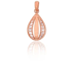 Diamond Sky Jewelry Raudono aukso 585 prabos pakabukas su cirkoniais „Princesės Ašara IV“