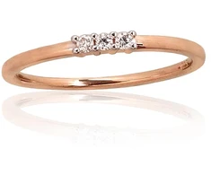 Diamond Sky Jewelry Raudono aukso 585 prabos žiedas su deimantais „Tokijas XL“