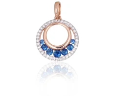Diamond Sky Jewelry Auksinis pakabukas su deimantais ir safyrais „Atėnė III“
