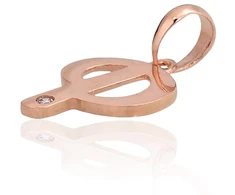 Diamond Sky Jewelry Auksinis raidės pakabukas su cirkoniais „P IV“