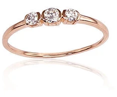 Diamond Sky Jewelry Raudono aukso 585 prabos žiedas su deimantais „Auksinė Meilė VIII“