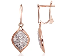 Diamond Sky Jewelry Raudono aukso 585 prabos auskarai su deimantais „Melisandra II“