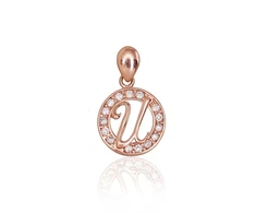 Diamond Sky Jewelry Auksinis raidės pakabukas su cirkoniais „U“