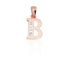 Diamond Sky Jewelry Auksinis raidės pakabukas su cirkoniais „B III“