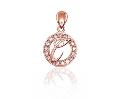 Diamond Sky Jewelry Auksinis raidės pakabukas su cirkoniais „C“