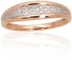 Diamond Sky Jewelry Raudono aukso 585 prabos žiedas su deimantais „Melisandra V“