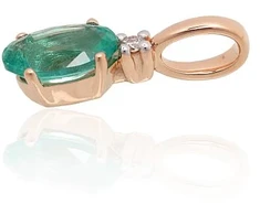Diamond Sky Jewelry Auksinis pakabukas su deimantais ir smaragdais „Notika VII“