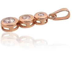Diamond Sky Jewelry Raudono aukso 585 prabos pakabukas su cirkoniais „Juno III“