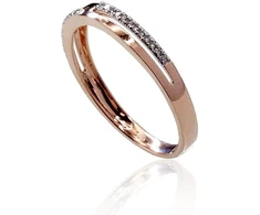 Diamond Sky Jewelry Raudono aukso 585 prabos žiedas su deimantais „Babylon III“